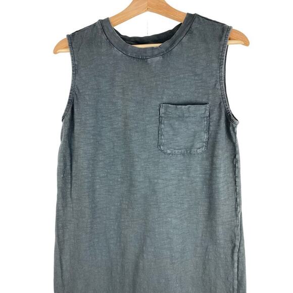 Lou & Grey Women's XS Gray Sleeveless Maxi Tank Dress with Side Slit - Picture 3 of 7